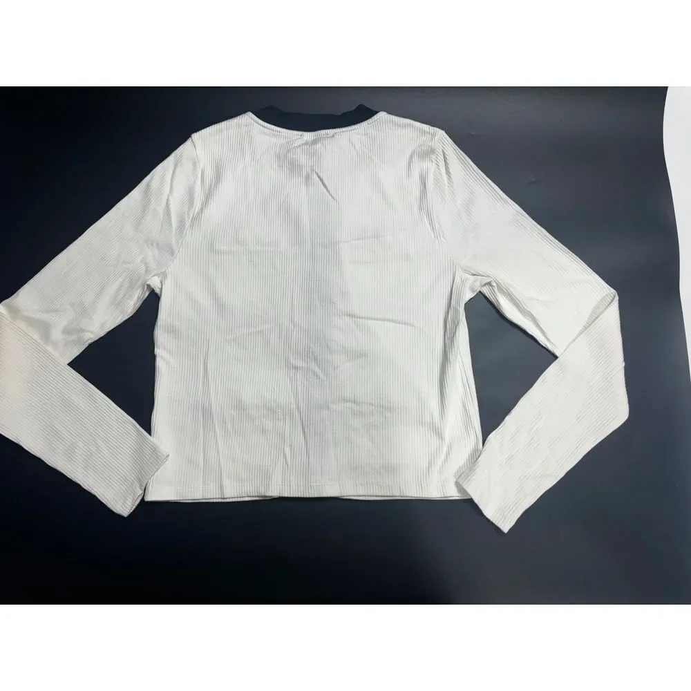J.Crew NWT Vintage Ribbed Lady Jacket in Ivory & Black‎ Size Large